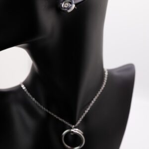 Set plateado circular con zirconia inspiración